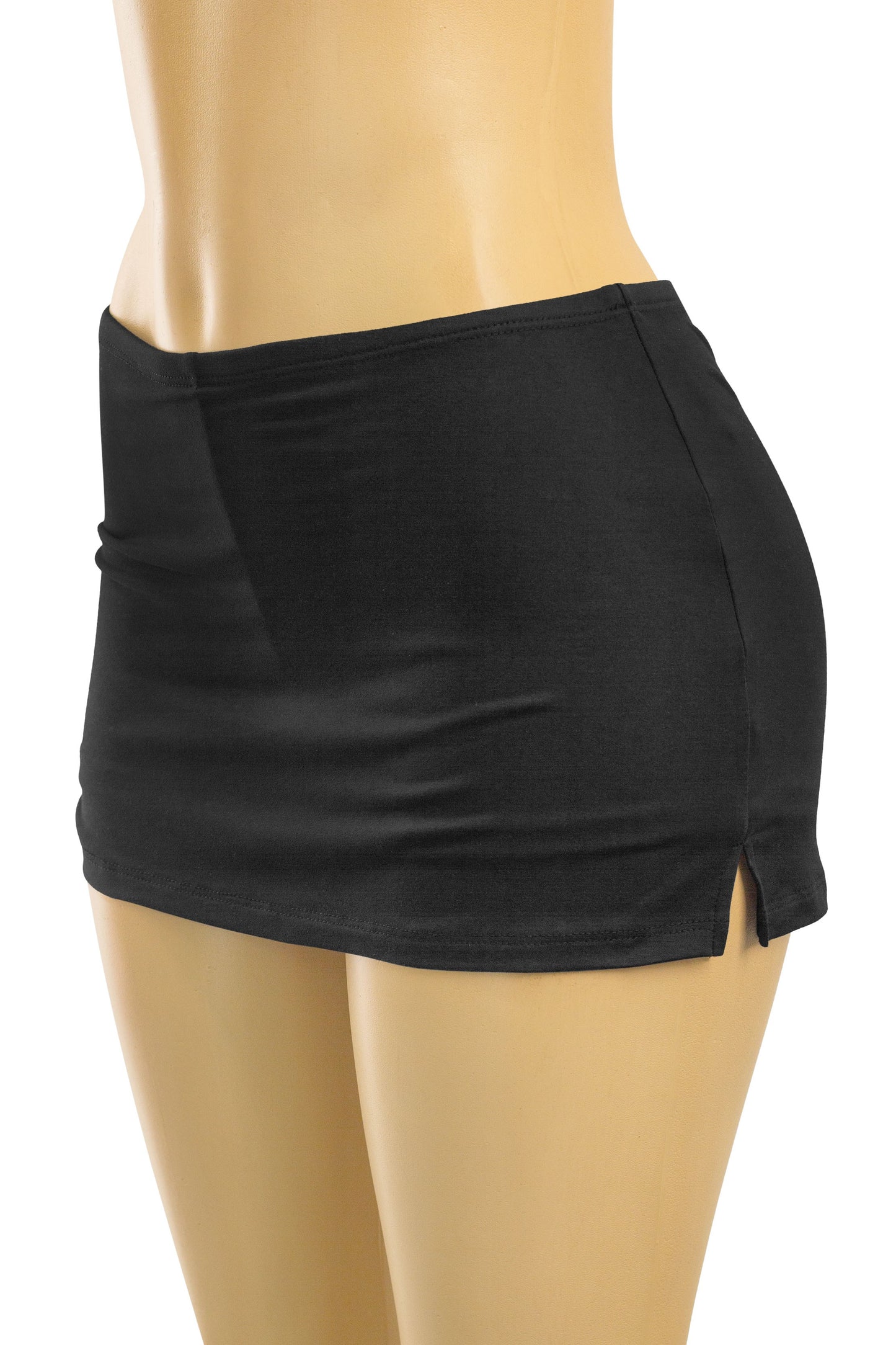 JAY- LOW WAISTED SKORTS W/ SIDE SLITS- BLACK-
